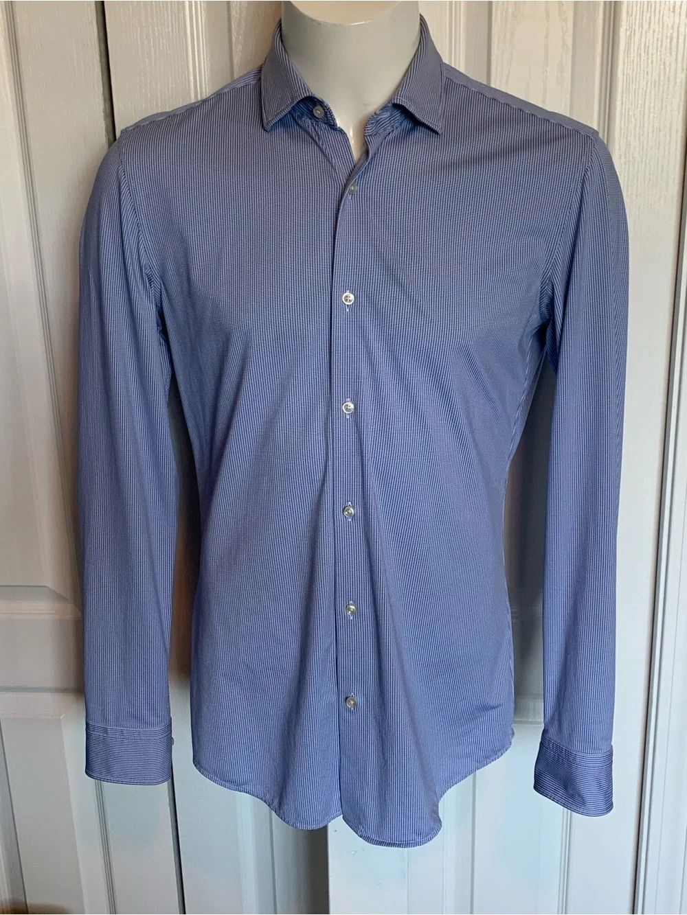 Hugo Boss Men's Long-Sleeve Blue Dress Shirt